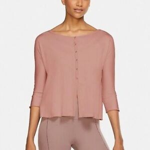Nike Yoga Cardigan CU5380-685 New Small Pink Rose